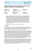 Higher education teachers' experiences with learning analytics in relation to student retention