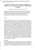 Phosphorus nutrition of rice and temporary loss of soil-water saturation in lowland soils of Cambodia