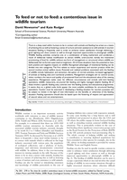 To feed or not to feed: a contentious issues in wildlife tourism