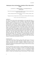 Submergence times and abundance estimation of blue whales off Sri Lanka