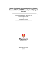 Design of a scalable network interface to support enhanced TCP and UDP processing for high speed networks