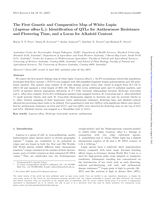 The first genetic and comparative map of white lupin (Lupinus albus L.): Identification of QTLs for anthracnose resistance and flowering time, and a locus for alkaloid content