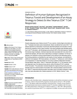Definition of human epitopes recognized in tetanus toxoid and development of an assay strategy to detect Ex Vivo tetanus CD4+ T cell responses