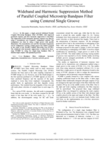 Wideband and harmonic suppression method of Parallel Coupled Microstrip Bandpass Filter using centered single groove