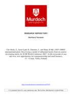 SMES' internationalisation: Discovering a model of influential factors from an eastern-developing nation