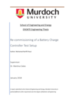 Re-commissioning of a battery charge controller test setup