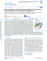 Role of additives in electrochemical deposition of ternary metal oxide microspheres for supercapacitor applications