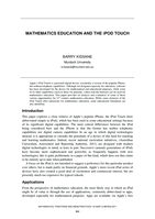 Mathematics education and the iPod Touch