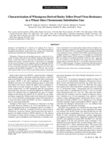 Characterization of wheatgrass-derived barley yellow dwarf virus resistance in a wheat alien chromosome substitution line