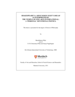 Shakespeare's A Midsummer Night's Dream as interpreted by the Temple of Fine Arts International: A ‘personal’ devotional poetics