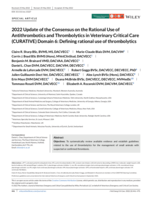 2022 Update of the consensus on the rational use of antithrombotics and thrombolytics in Veterinary Critical Care (CURATIVE) Domain 6: Defining rational use of thrombolytics