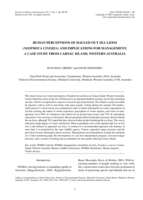 Human perceptions of hauled out sea lions (Neophoca cinerea) and implications for management: a case study from Carnac Island, Western Australia