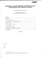 Evaluation of land suitability for Maritime Pine in the Mt Barker area, Western Australia