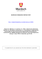Communal ablutions facility for aboriginal outstations