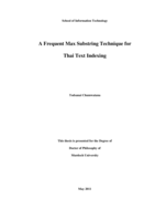 A frequent max substring technique for Thai text indexing