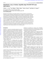Quantitative assay of urinary hepcidin using MALDI-TOF mass spectrometry