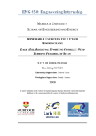 Renewable energy in the City of Rockingham: Lark Hill Regional Sporting Complex wind turbine feasibility study