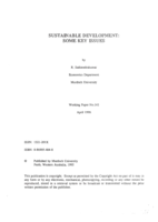 Sustainable Development: Some Key Issues