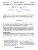 Social networks in transnational and virtual communities