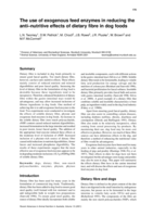 The use of exogenous feed enzymes in reducing the anti-nutritive effects on dietary fibre in dog foods
