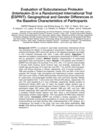 Evaluation of subcutaneous proleukin (Interleukin-2) in a randomized international trial (ESPRIT): Geographical and gender differences in the baseline characteristics of participants