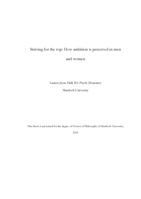 Striving for the top: How ambition is perceived in men and women