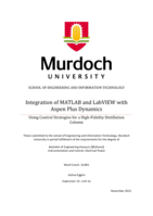 Integration of MATLAB and LabVIEW with Aspen Plus Dynamics: Using control strategies for a High-fidelity distillation column