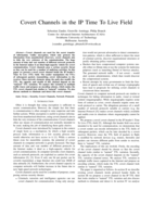 Covert channels in the IP Time To Live Field
