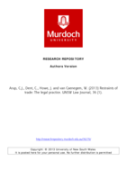Restraints of trade: The legal practice