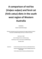 A comparison of the red fox (Vulpes vulpes) and feral cat (Felis catus) diets in the south west region of Western Australia