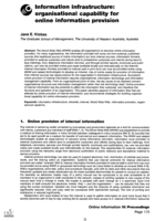 Information infrastructure: Organisational capability foronline information provision