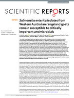 Salmonella enterica isolates from Western Australian rangeland goats remain susceptible to critically important antimicrobials