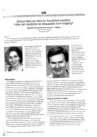 School labs as sites for fraudulent practice: How can students be dissuaded from fudging?
