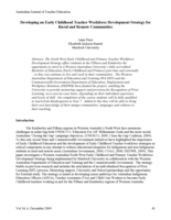Developing an early childhood teacher workforce development strategy for rural and remote communities