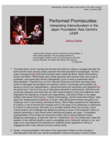 Performed promiscuities: Interpreting interculturalism in the Japan Foundation Asia Centre's LEAR