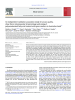 An independent validation association study of carcass quality, shear force, intramuscular fat percentage and omega-3 polyunsaturated fatty acid content with gene markers in Australian lamb
