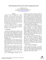 A risk management framework for software engineering practice