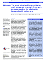 The art of being healthy: A qualitative study to develop a thematic framework for understanding the relationship between health and the arts