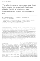 The effectiveness of ectomycorrhizal fungi in increasing the growth of Eucalyptus globulus Labill. in relation to root colonization and hyphal development in soil