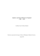 Quakers and social reform in England 1780-1870