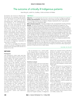 The outcome of critically ill indigenous patients