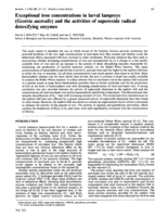 Exceptional iron concentrations in larval lampreys (Geotria australis) and the activities of superoxide radical detoxifying enzymes.
