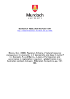 Regional delivery of natural resource management in Australia: is it democratic and does it matter?