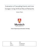 Evaluation of cascading events and line outages using artificial neural networks