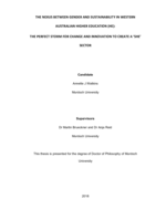 The nexus between gender and sustainability in Western Australian Higher Education (HE): The perfect storm for change and innovation to create a 'SHE' sector