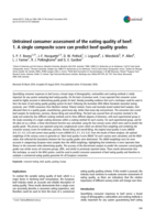 Untrained consumer assessment of the eating quality of beef: 1. A single composite score can predict beef quality grades