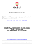 Professionalisation and public relations education: Industry accreditation of Australian university courses in the early 1990s