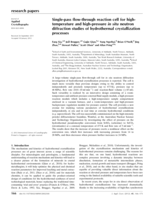 Single-pass flow-through reaction cell for high-temperature and high-pressurein situneutron diffraction studies of hydrothermal crystallization processes