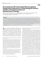 Screening for HIV-Associated Neurocognitive Impairment