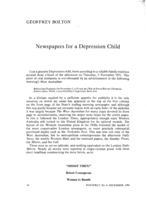 Newspapers for a depression child